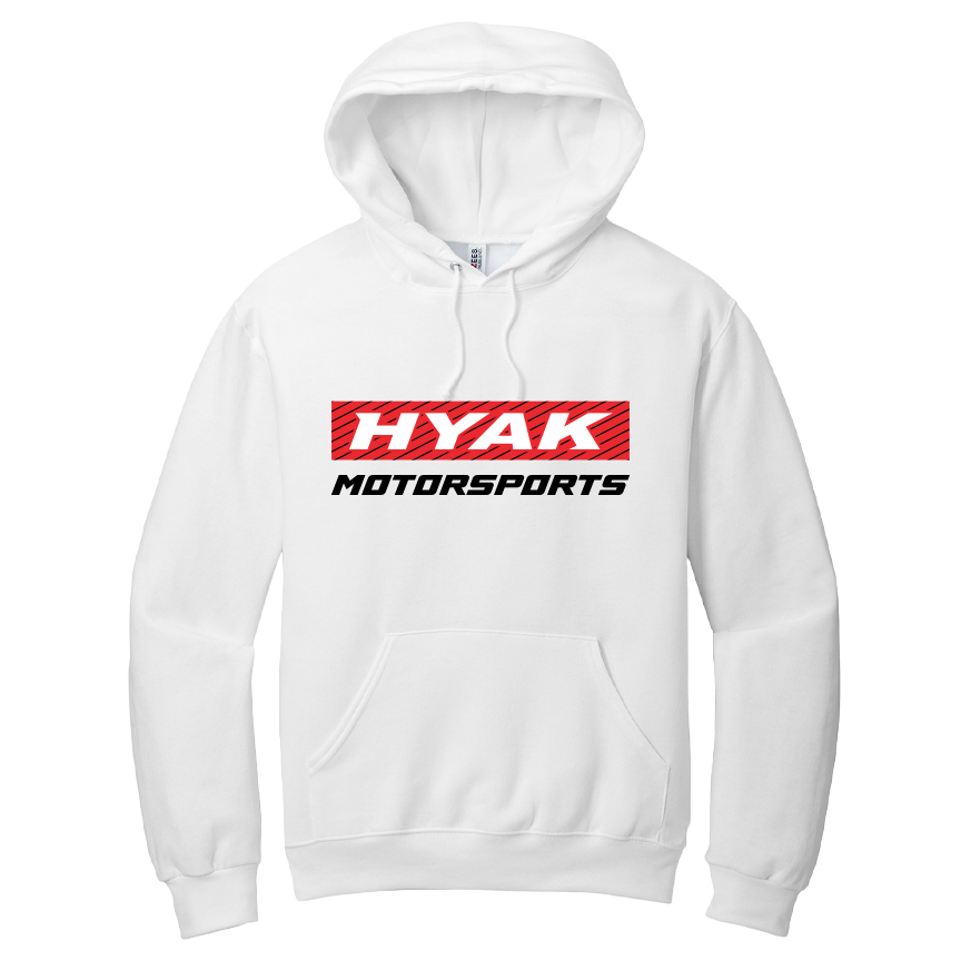 White Stacked Logo Hoodie