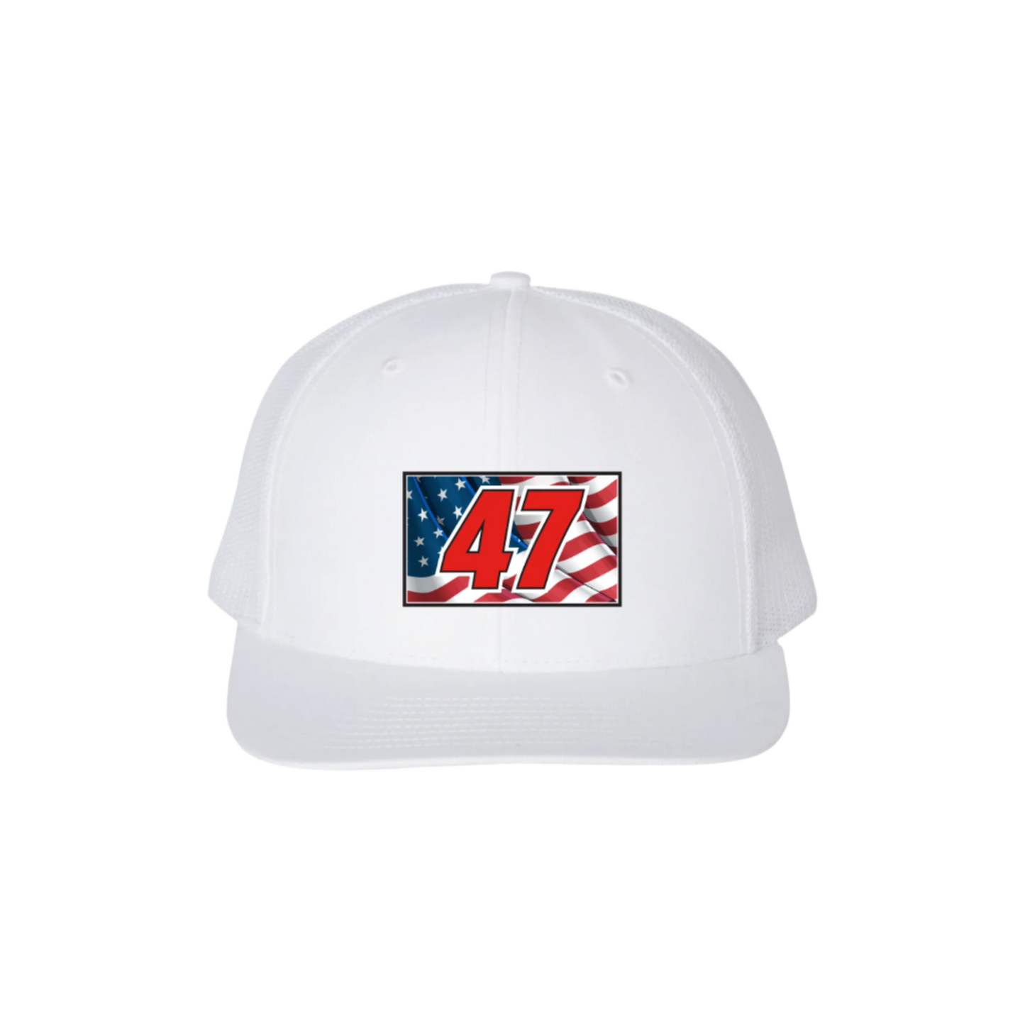 White Hat with American Flag and 47