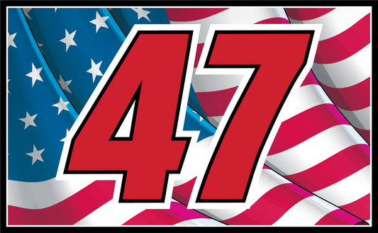 Flag with Red 47 Decal