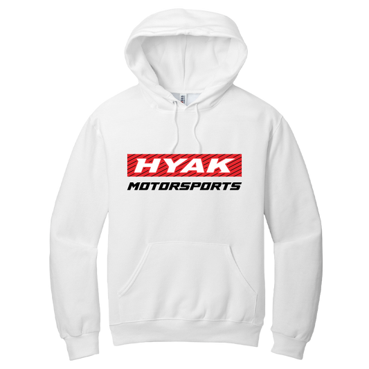 White Stacked Logo Hoodie